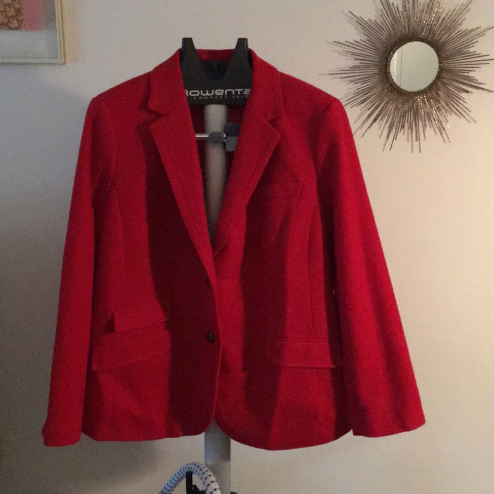 Red Wool 2 Button blazer